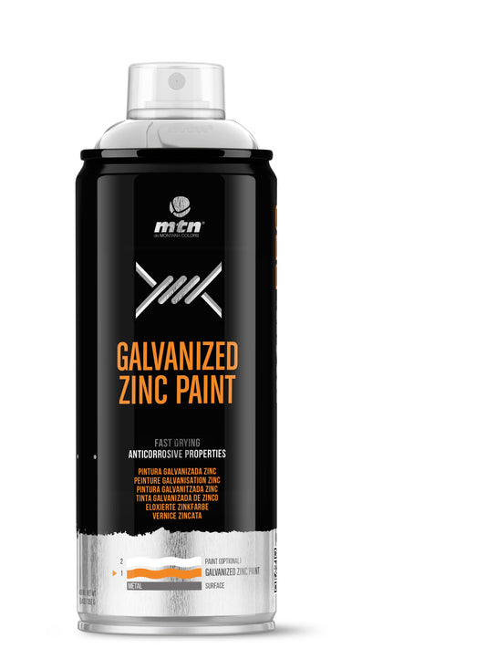 MTN PRO Spray Paint - Galvanized Zinc Paint 400ml - Light Zinc