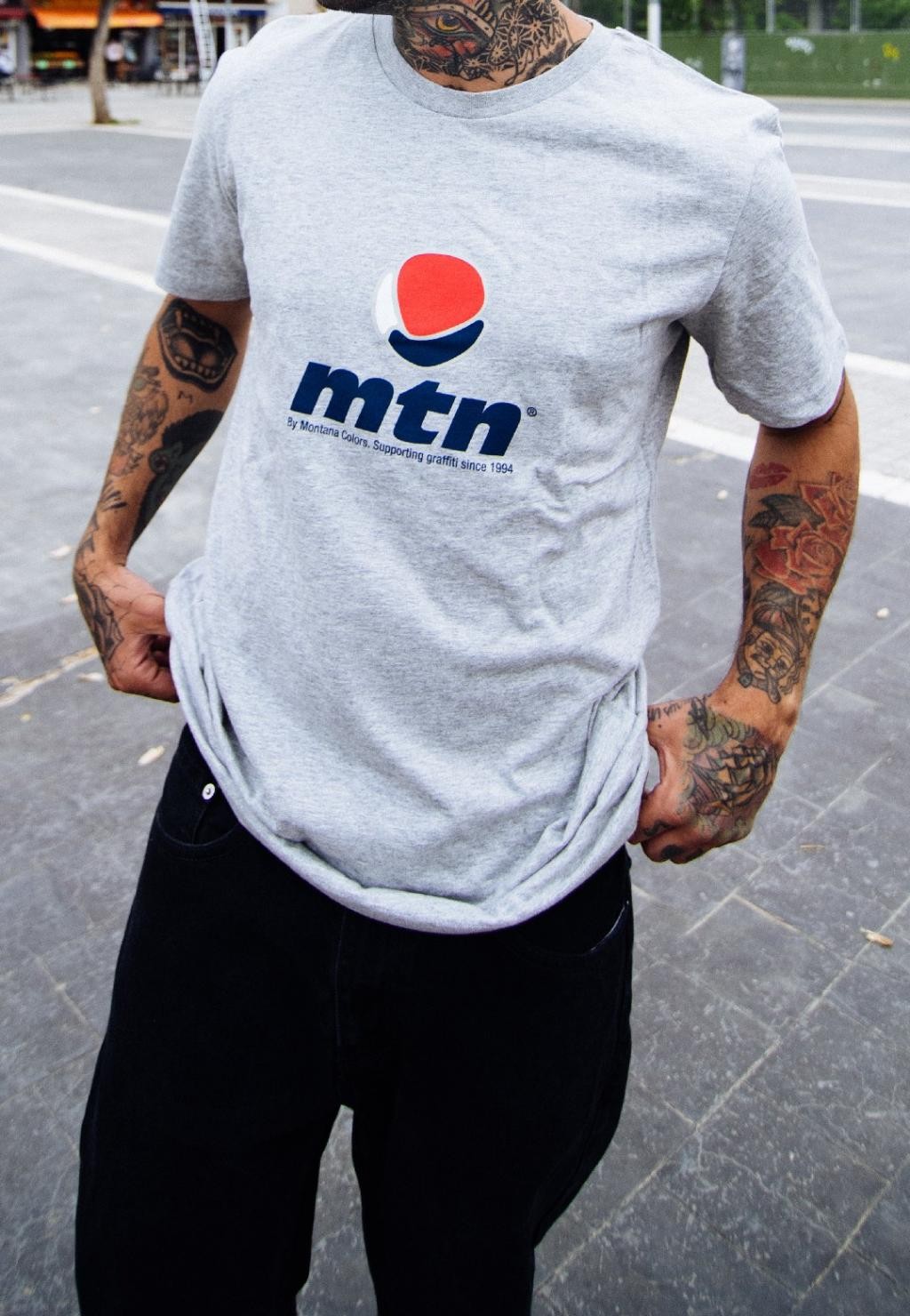MTN Red, White and Blue Logo T-Shirt - Grey